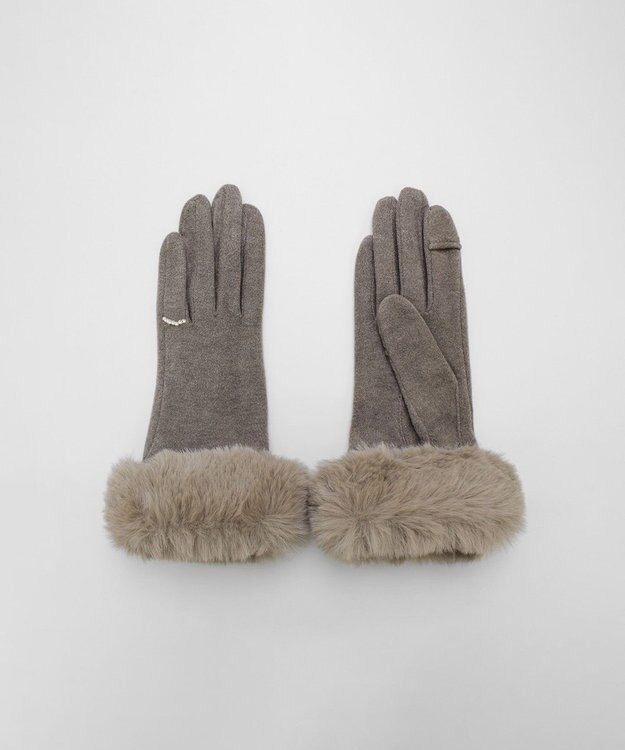 ORuKuBET 【オンワード・クローゼット限定】パールリング風エコファージャージグローブ (WOMEN)【スクワラン加工 / 抗菌機能・タッチパネル対応】 ブラウン