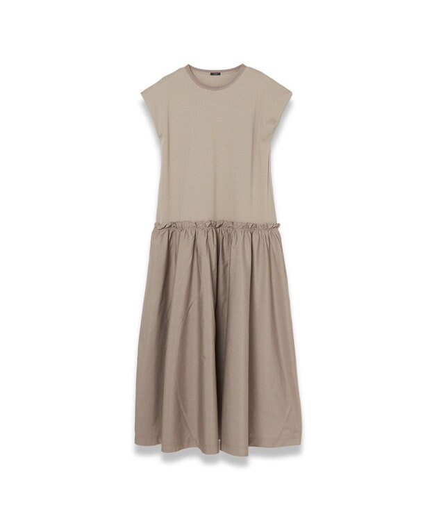 JOSEPH 【洗える】ポプリンジャージー　キャップスリーブドレス Escargot