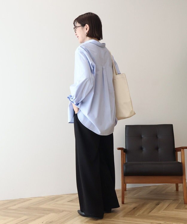 AMERICAN HOLIC 【花粉防止】【イージーケア】ベーシックシャツ Stripe Blue