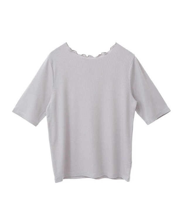 earth music&ecology リブメローショートスリーブプルオーバー Gray