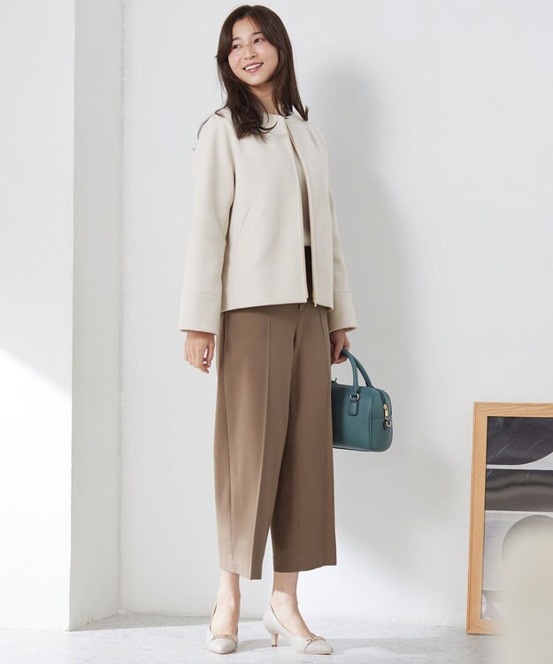 ANY SIS ウールライクドルマンショート コート アイボリー