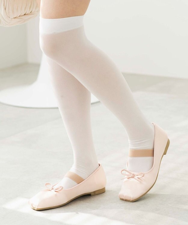 WEGO ベルト付きスクエアバレエシューズ ピンク