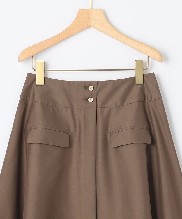 組曲 【洗える・涼感】シアーボイル スカート ダークブラウン系