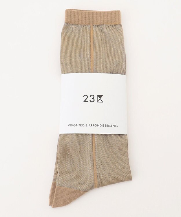 23区 シアー クルーソックス ベージュ系