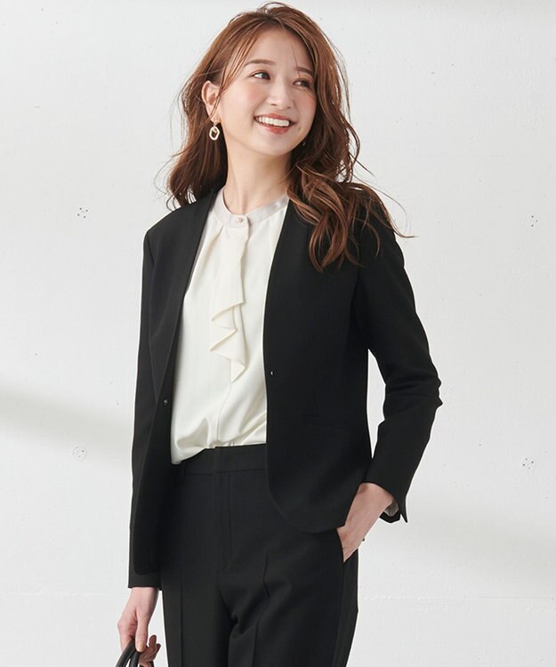 ANY SIS 【保温性あり/洗える】サーモ 2WAY ストレッチ ジャケット ブラック