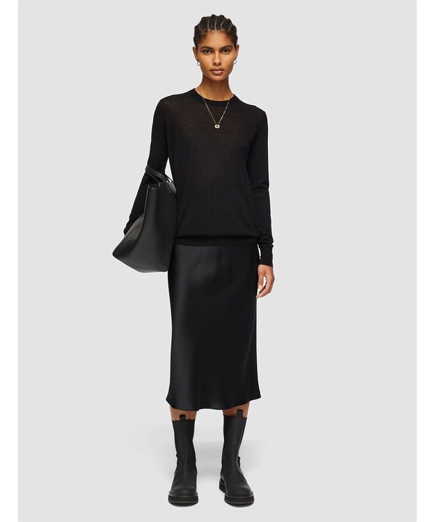 JOSEPH 【FOUNDATIONS】【洗える】キャッシュエアー　ラウンドネックニット Black