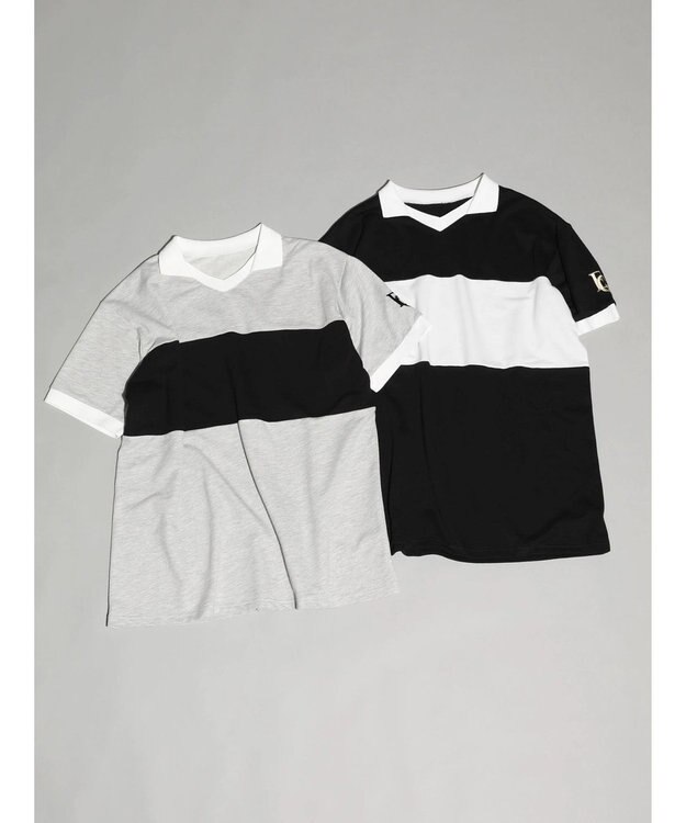 Green Parks ＥＧＯＩＳＴ　ロゴ刺しゅうラガーシャツ Gray