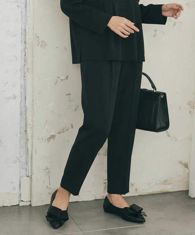 nouvelleRobe Oū 【本革・高反発】Big Ribon ポインテッドトゥ ヒールパンプス ブラック