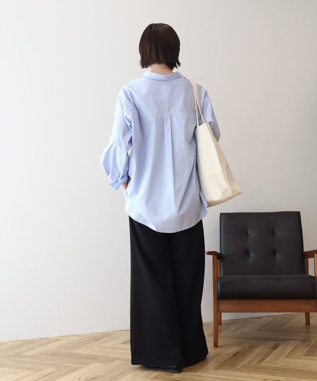 AMERICAN HOLIC 【花粉防止】【イージーケア】ベーシックシャツ Stripe Blue