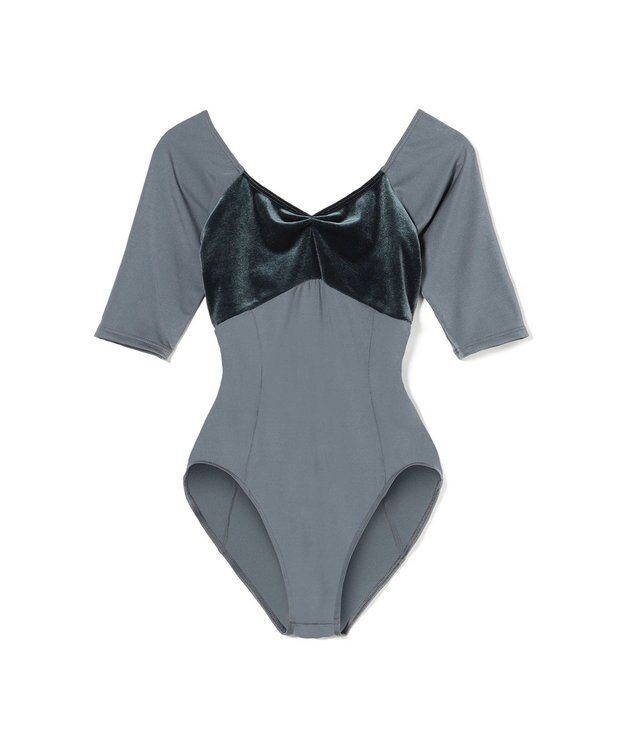 Chacott 5分袖レオタード アッシュグレー