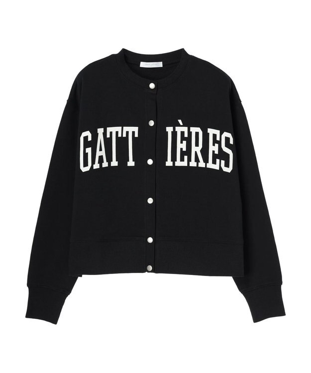 Green Parks ロゴ裏毛カーディガン Black