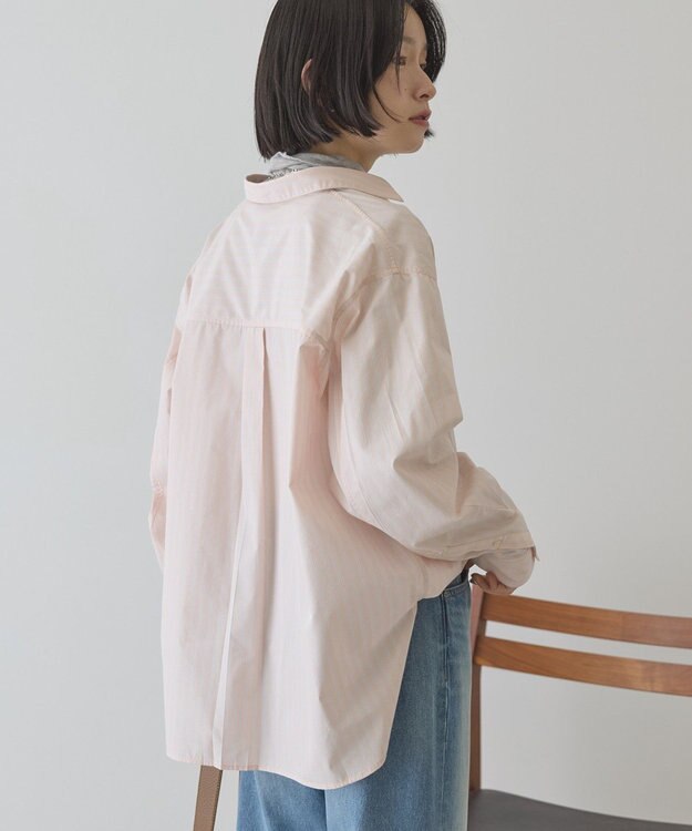 AMERICAN HOLIC 【花粉防止】【イージーケア】ベーシックシャツ Stripe Pink
