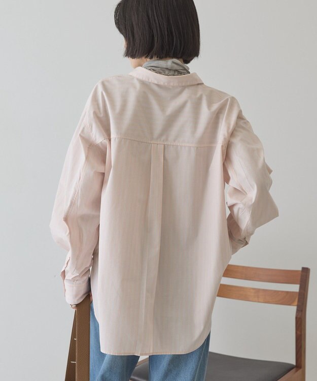 AMERICAN HOLIC 【花粉防止】【イージーケア】ベーシックシャツ Stripe Pink