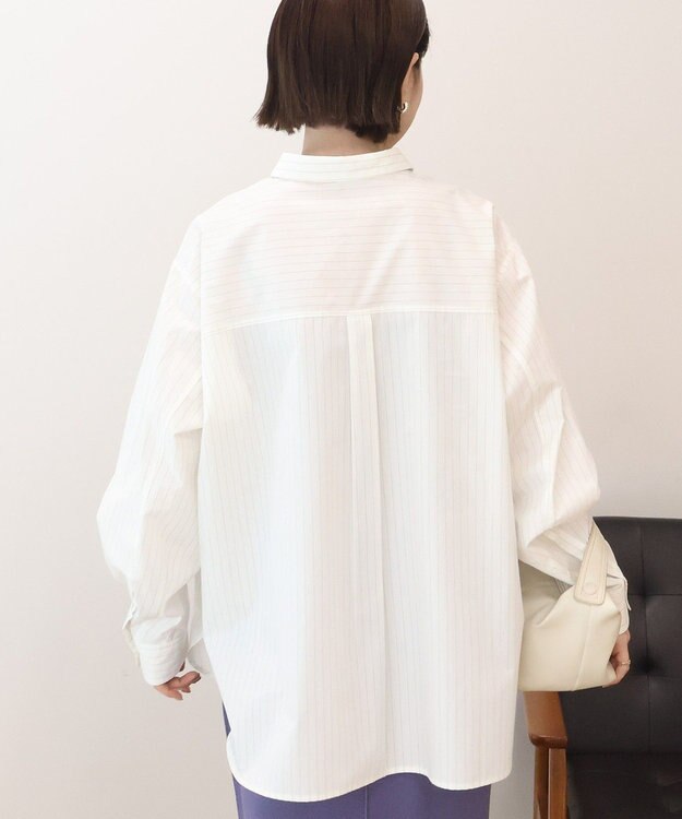 AMERICAN HOLIC 【花粉防止】【イージーケア】ベーシックシャツ Stripe Ivory