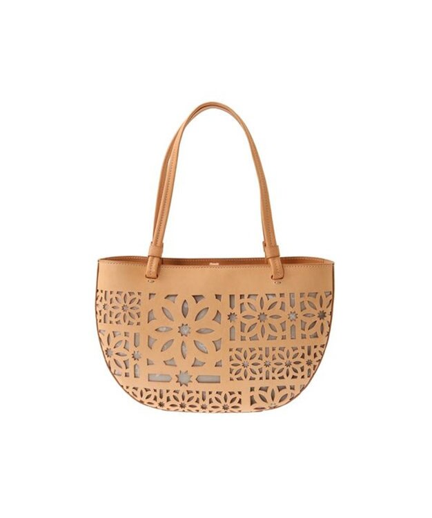 genten セイル カットワーク トートバッグ ヌメベージュ