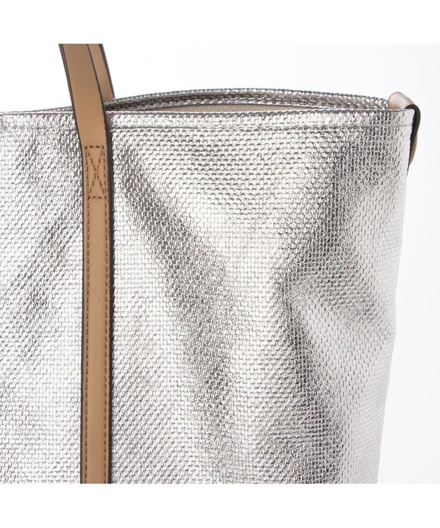 UNBILLION カシュカシュ cachecache / メタリックキャンバス1枚仕立て2wayトートバッグ シルバー