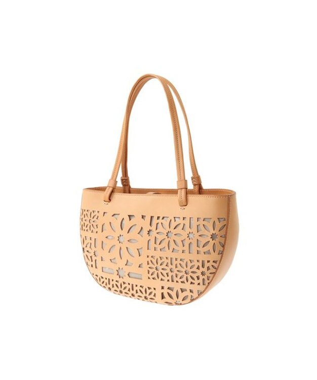 genten セイル カットワーク トートバッグ ヌメベージュ