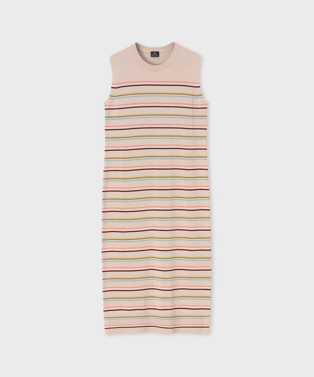 Paul Smith 【洗える】マルチボーダー ニット ワンピース エクリュ