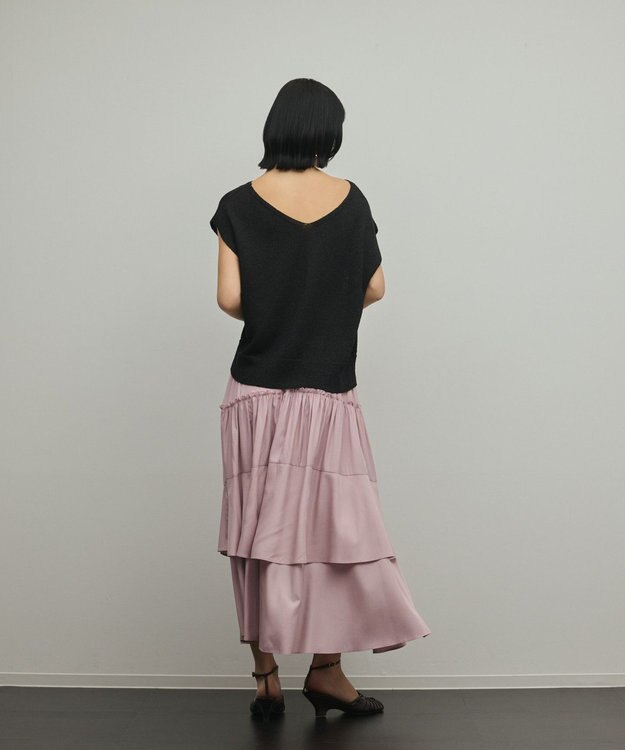 GRACE CONTINENTAL ロングティアードスカート ピンク