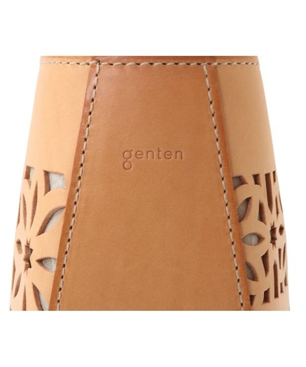 genten セイル カットワーク トートバッグ ヌメベージュ