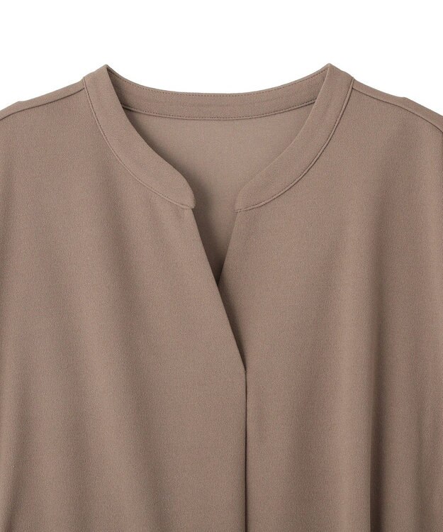 YECCA VECCA ベルテッドプリーツ切替ワンピース Mocha