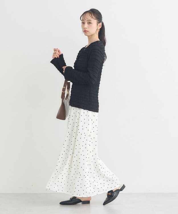 earth music&ecology 【予約】シャーリングカットカーディガン ブラック