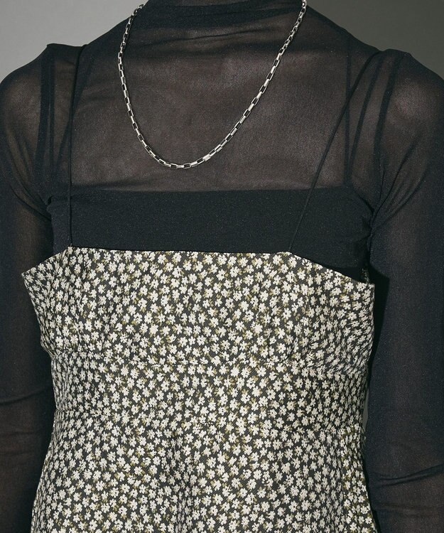 Green Parks ジャガードキャミワンピース Flower Black