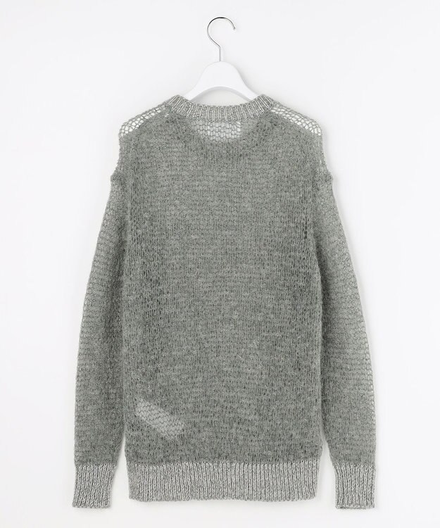 自由区 【カトリエムブーケ】Mohair lumineuxラメプルオーバ ーニット グレー×シルバーラメ