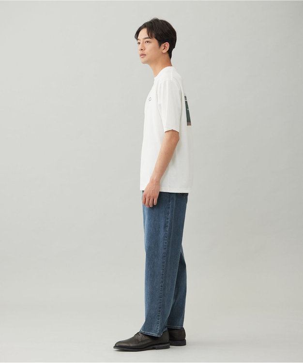 UNFILO MENS スマートストレッチ PHOTO TEE オフホワイト×グリーン