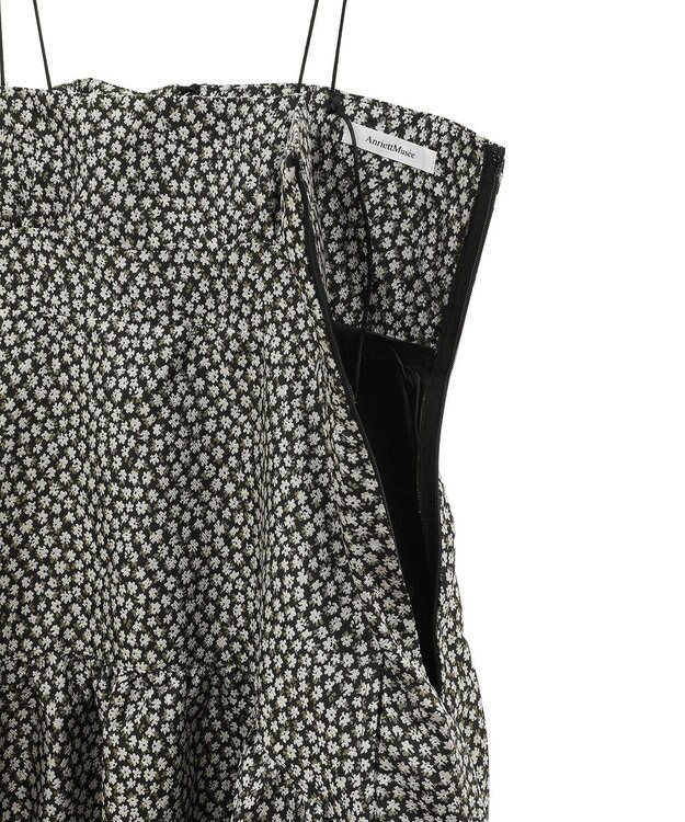 Green Parks ジャガードキャミワンピース Flower Black