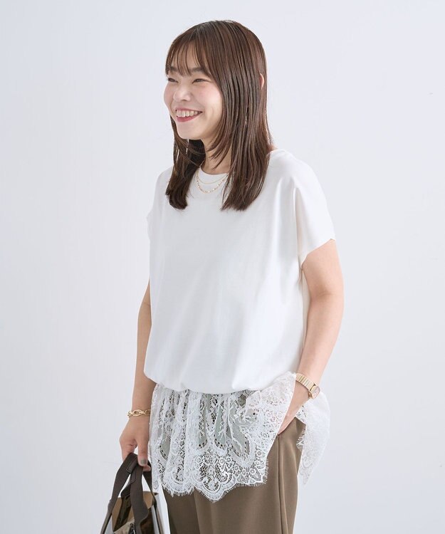 Green Parks レースドッキングフレンチプルオーバー White