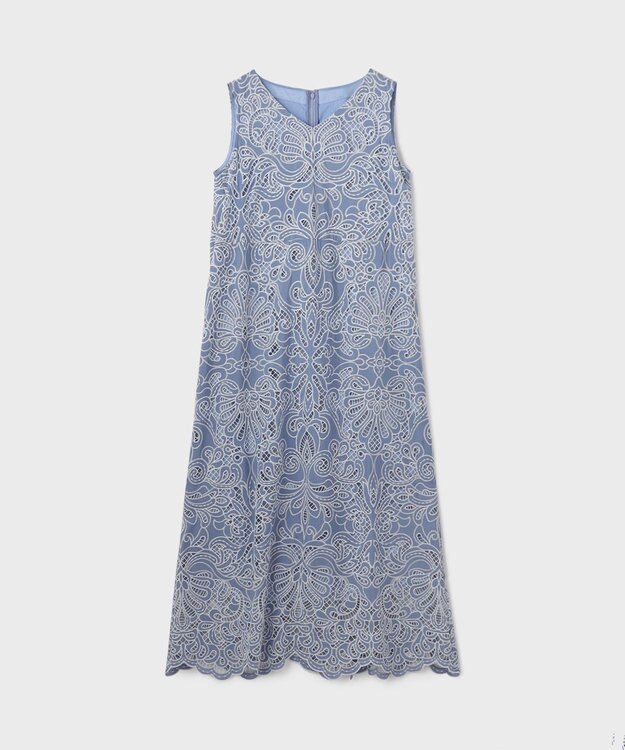 GRACE CONTINENTAL フラワーカットワークワンピース【限定カラー】 ブルー