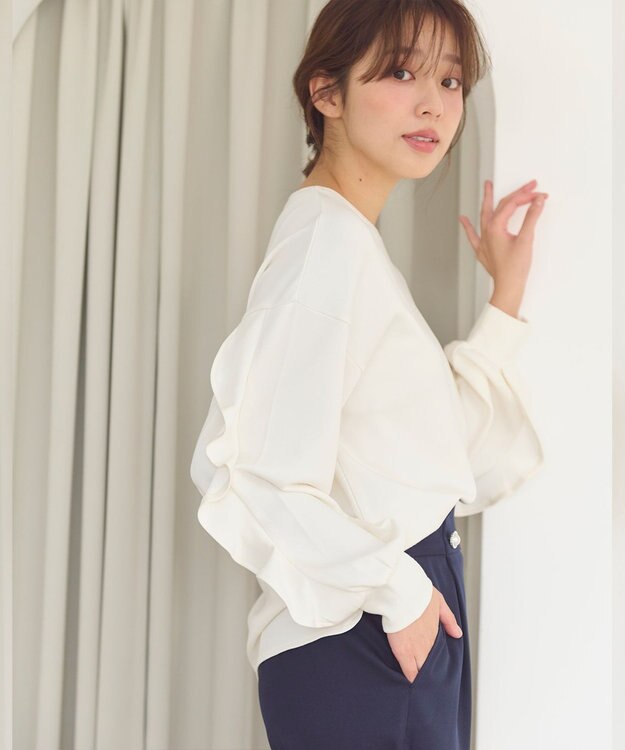 Feroux 【洗える】ダンボール プルオーバー アイボリー系