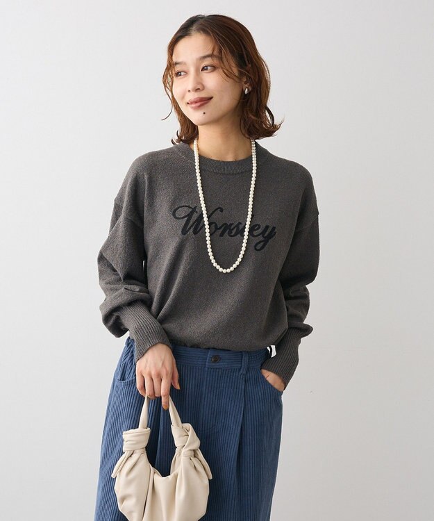 Green Parks ブークレ－ロゴニットプルオーバー Dark Gray