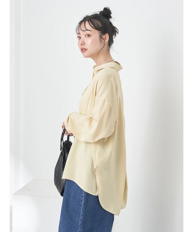 earth music&ecology バックボタンチュニック Yellow