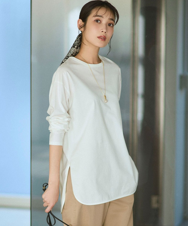 23区 【大好評素材/洗える】コットンベアジャージー ロング Tシャツ