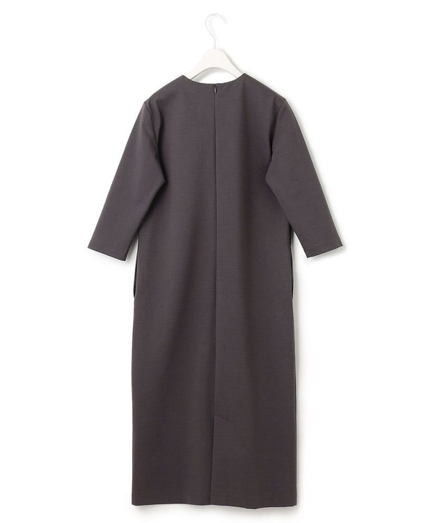 ICB 【セットアップ対応・洗える】コットンコンプレッシャー ストレートワンピース ミディアムグレー系