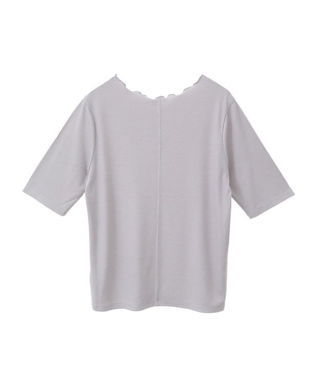 earth music&ecology リブメローショートスリーブプルオーバー Gray