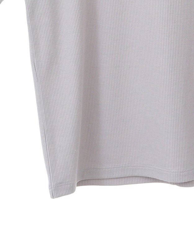 earth music&ecology リブメローショートスリーブプルオーバー Gray