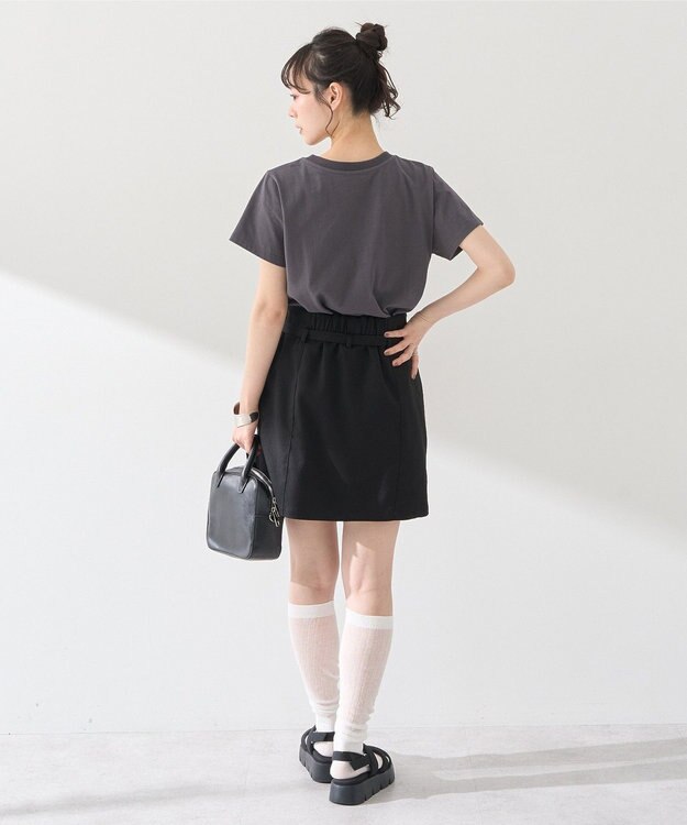 earth music&ecology アソートロマンティックグラフィックＴ Dark Gray