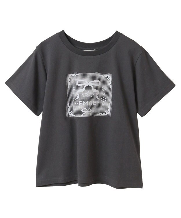earth music&ecology アソートロマンティックグラフィックＴ Dark Gray