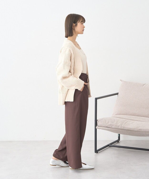 earth music&ecology マットモールカーディガン Ivory