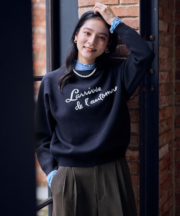 ANY 刺繍ロゴニット ネイビー