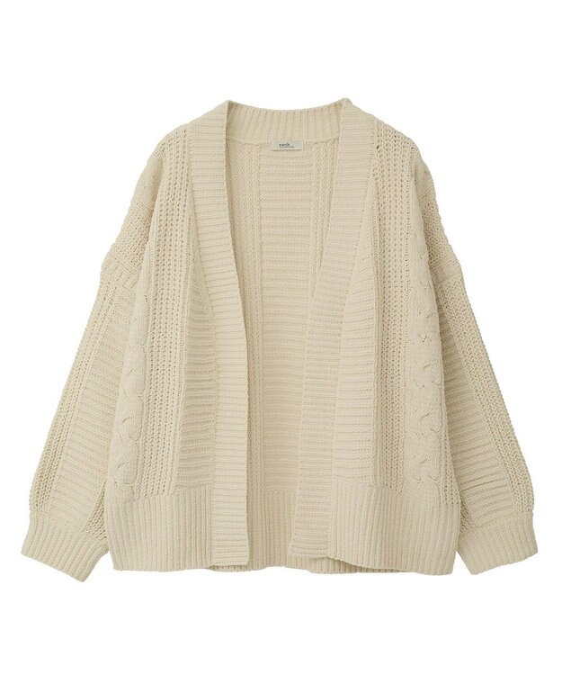earth music&ecology マットモールカーディガン Ivory