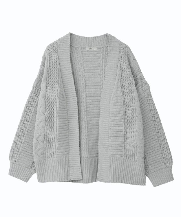earth music&ecology マットモールカーディガン Light Gray