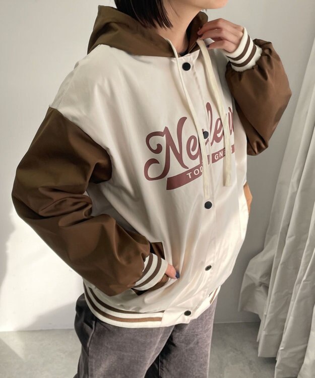 WEGO フード付きブルゾン ホワイトアイボリー