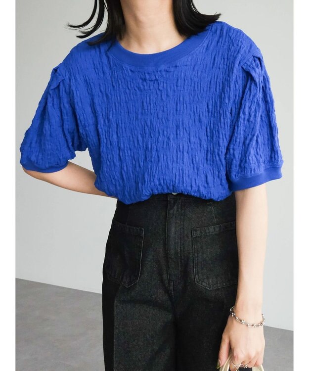 Green Parks 表面カットリブドッキングプルオーバー Blue