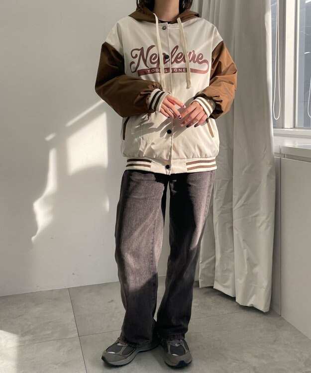 WEGO フード付きブルゾン ホワイトアイボリー