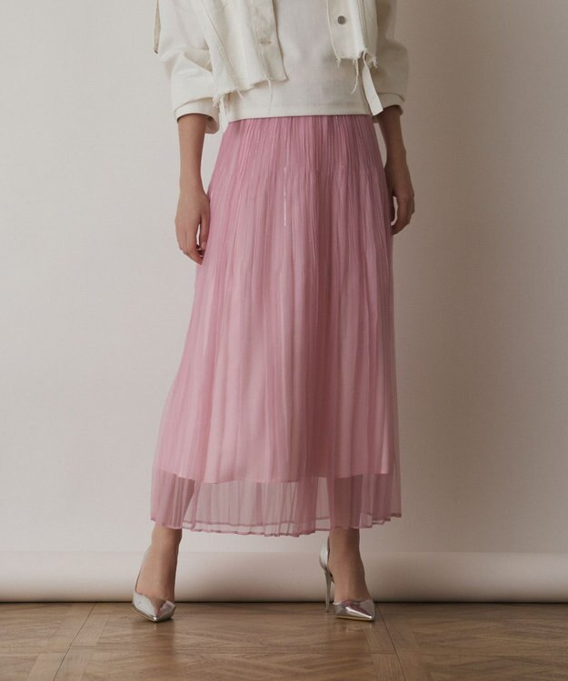 GRACE CONTINENTAL オーガンスパンコールスカート ピンク