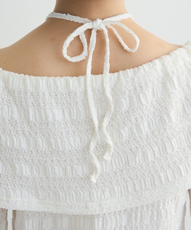 Green Parks シャーリングオフショルプルオーバー Off White